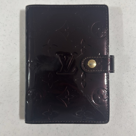 Louis Vuitton PM Agenda Monogram Vernis Authentic Deep Burgundy